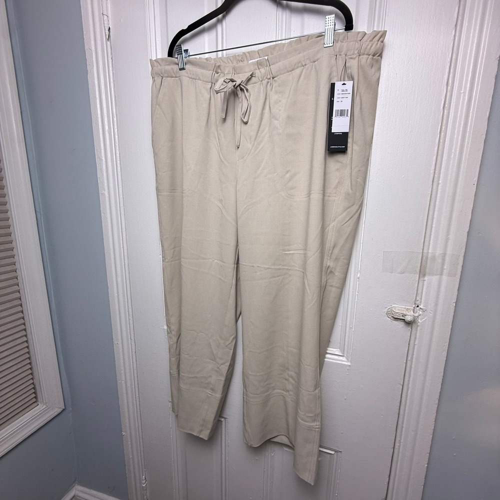 Liverpool Los Angeles Wide Leg Tie Waist Pants Womens 2X Tan QM4463TS39 NWT